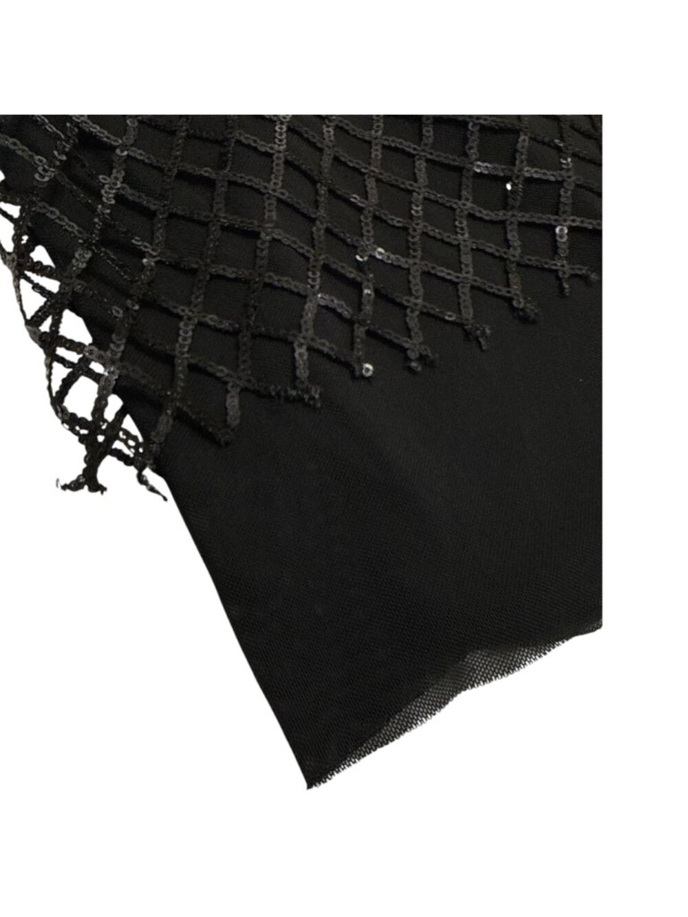 NWT Anthropologie Black See-Through Skirt Built-In Panties Sequin Netting Size L - Picture 15 of 15